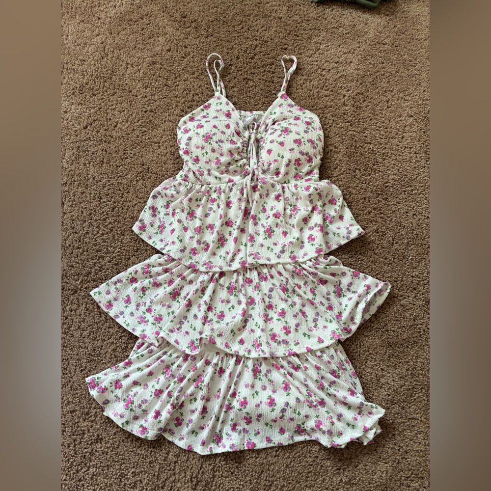 Floral Tiered Spaghetti Strap Dress